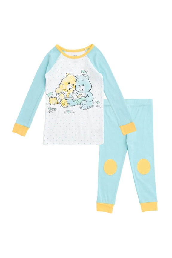 Funshine Bear Bedtime Bear Infant Baby Girls Pajama Shirt and Pants Sleep Set Newborn to Toddler