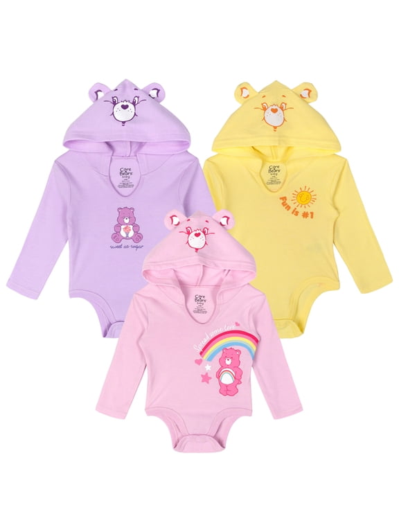Funshine Bear Cheer Share 3 Pack Hooded Cosplay Bodysuits Newborn to Infant