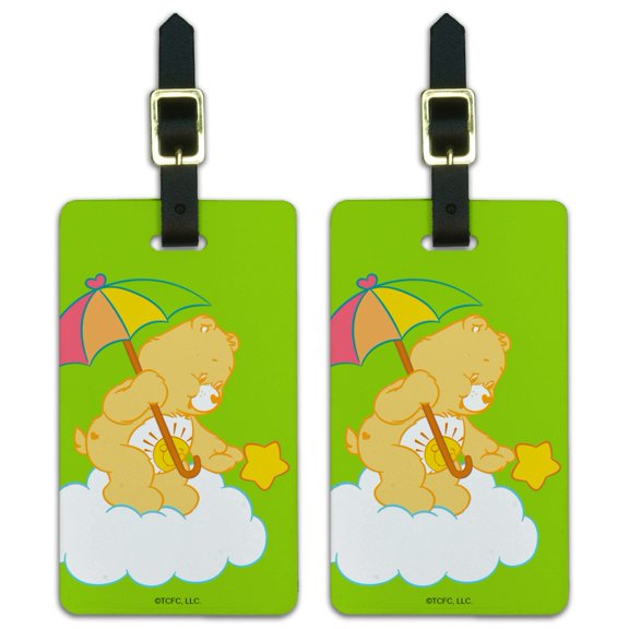 Care Bears Funshine Bear Luggage ID Tags Suitcase Carry-On Cards - Set of 2