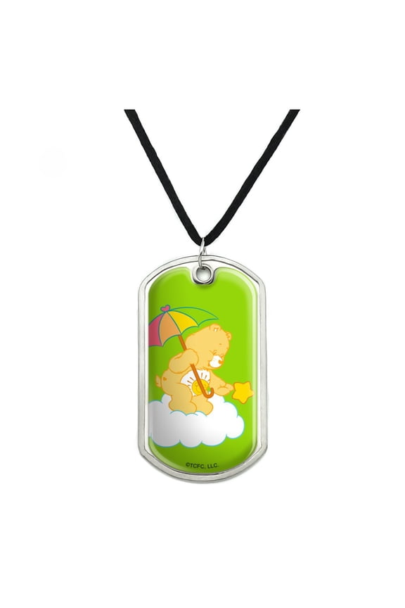 Care Bears Funshine Bear Military Dog Tag Pendant Necklace with Cord