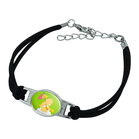 Care Bears Funshine Bear Novelty Suede Leather Metal Bracelet