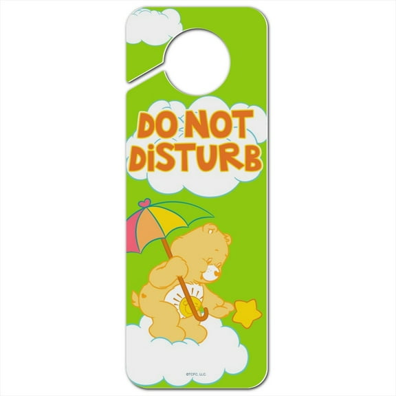 Care Bears Funshine Bear Plastic Door Knob Hanger Sign