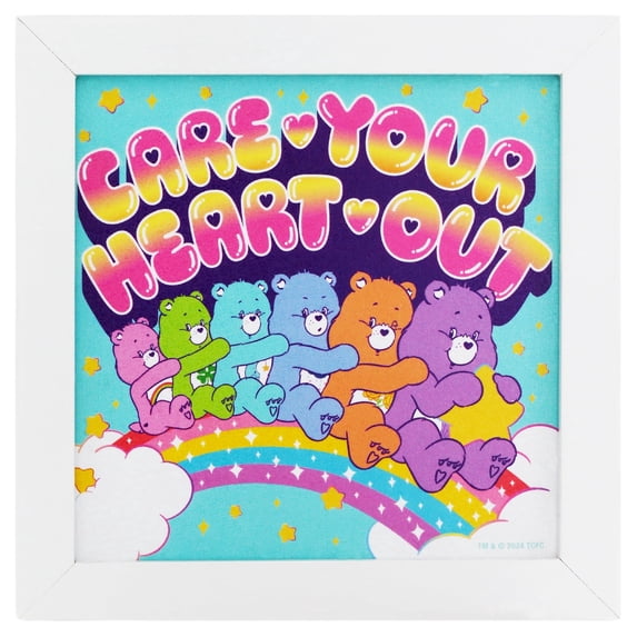 Silver Buffalo Care Bears Gel Coat 6"x6" Framed MDF Modern Wall Art