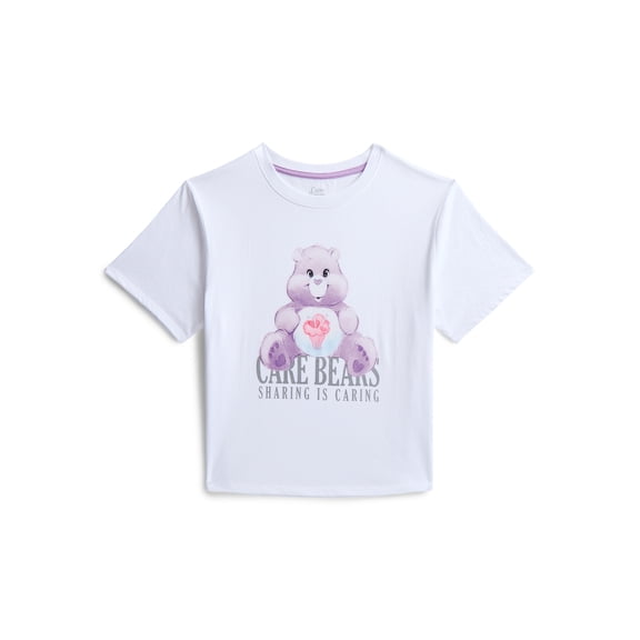 Care Bears Girls Embellished Graphic Tee with Short Sleeves, Sizes 4-16