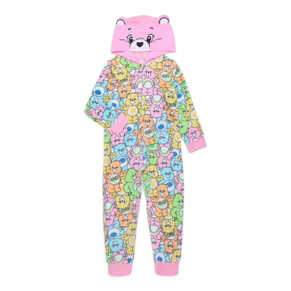 Care Bears Girls Hooded Union Suit, Sizes 4-13