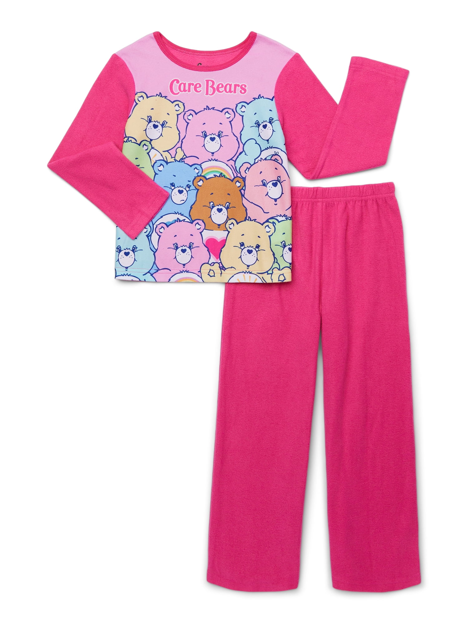 Care Bears Girls Long Sleeve Top and Pants Pajama Set, 2-Piece, Sizes 4-12
