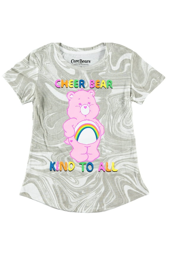 Girls Short Sleeve Crewneck T-Shirt- Sizes 4-16 White/Grey