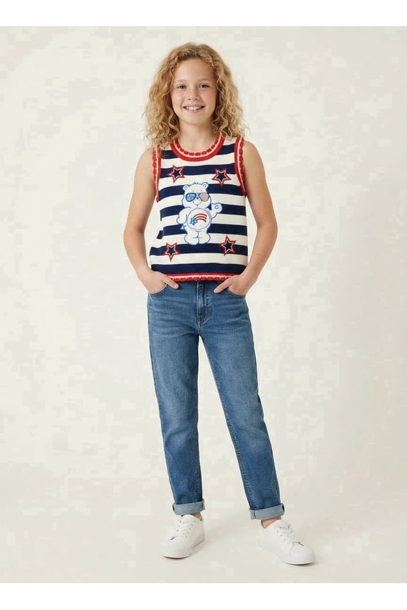 Girls' Stars & Stripes Sleeveless Sweater Vest. Size XS-L