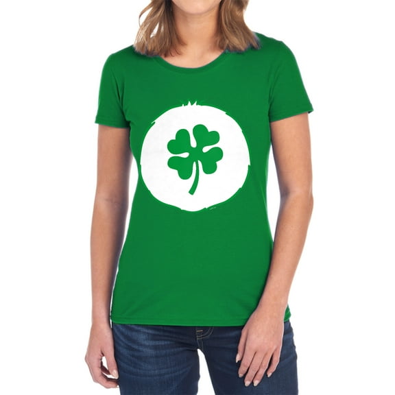 Care Bears Good Luck Belly Women's T Shirt (Medium) Kelly Green