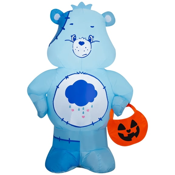 Care Bears Grumpy Bear Airblown Inflatable with Jack-o-Lantern Candy Basket, 3.2 ft Tall