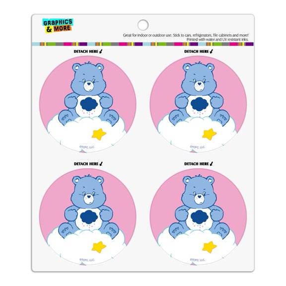 Care Bears Grumpy Bear Refrigerator Fridge Locker Vinyl Circle Magnet Set