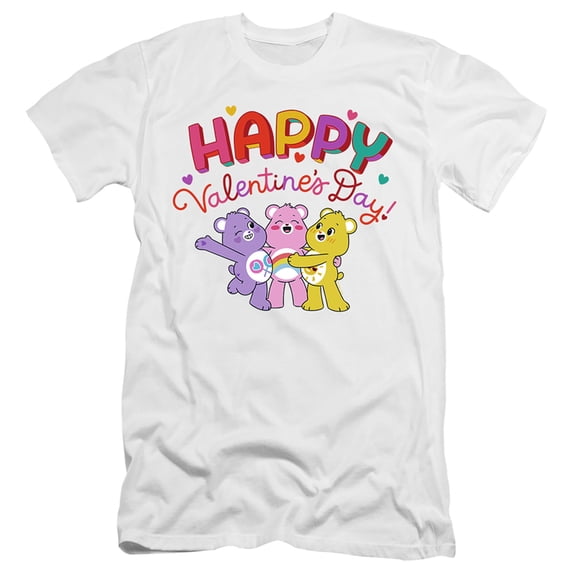 Care Bears Happy Valentine's Day Slim Fit Unisex Adult T Shirt