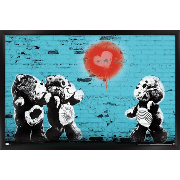 Care Bears - Heart Balloon Wall Poster, 22.375" x 34" Framed