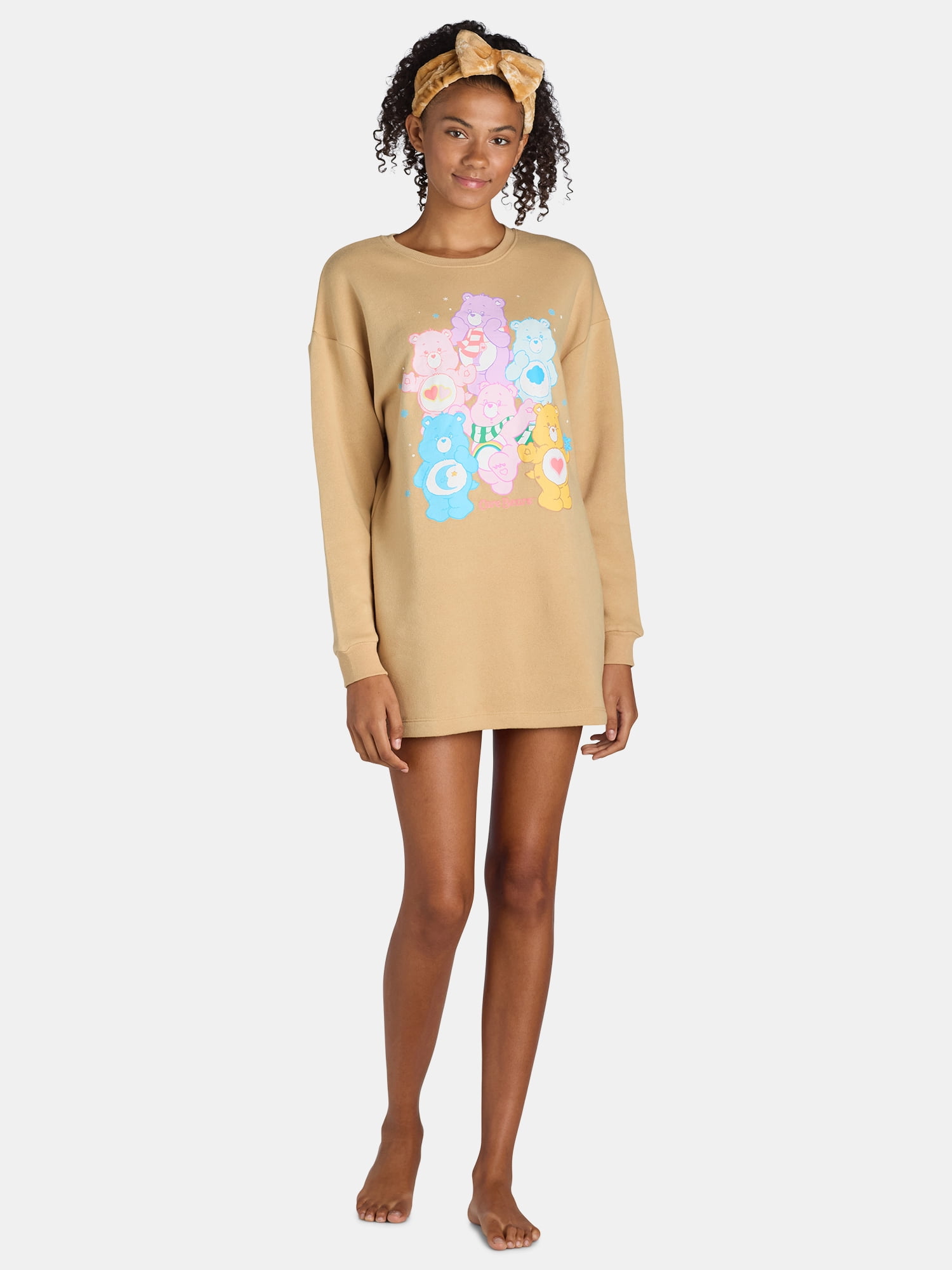 Care Bears Junior's Sleep Dress and Cozy Headband 2-piece Set, Sizes S-3X