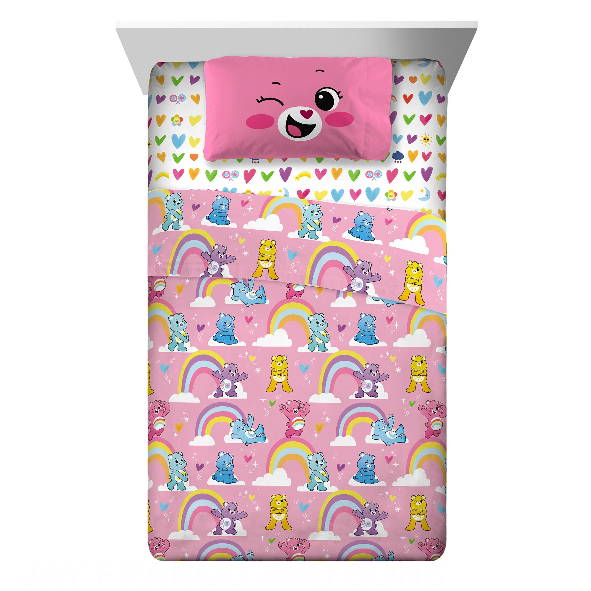 Care Bears Kids Twin Sheet Set, Pink and Purple, CloudCo