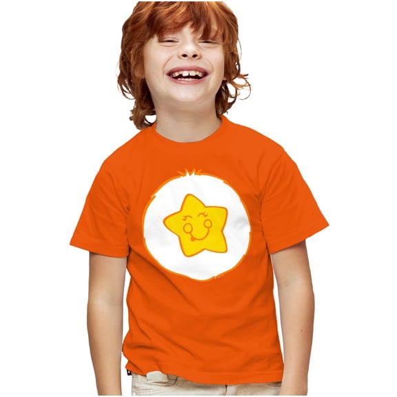 Care Bears Laugh A Lot Bear Belly Kids T Shirt for Youth Boys and Girls, Orange, Small