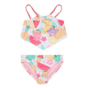 Care Bears Little Girls Print Tankini Swimsuit with UPF50+, 2-Piece, Sizes 4-8