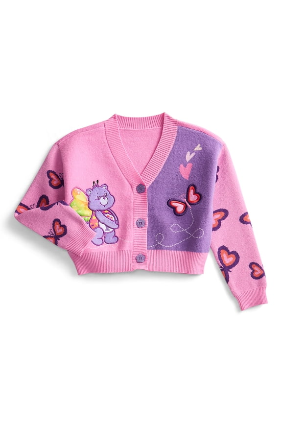 Care Bears Button Down V Neck Cardigan with Long Sleeves, Sizes XS-XL