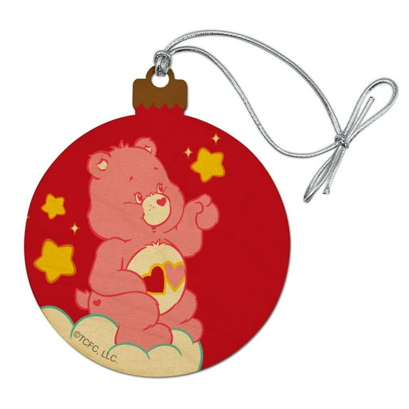 Care Bears Love-A-Lot Bear Wood Christmas Tree Holiday Ornament