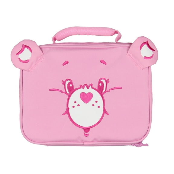 Care Bears Lunch Box Cheer Bear Embroidered Face Design with 3D Ears Insulated Lunch Bag Tote 10"