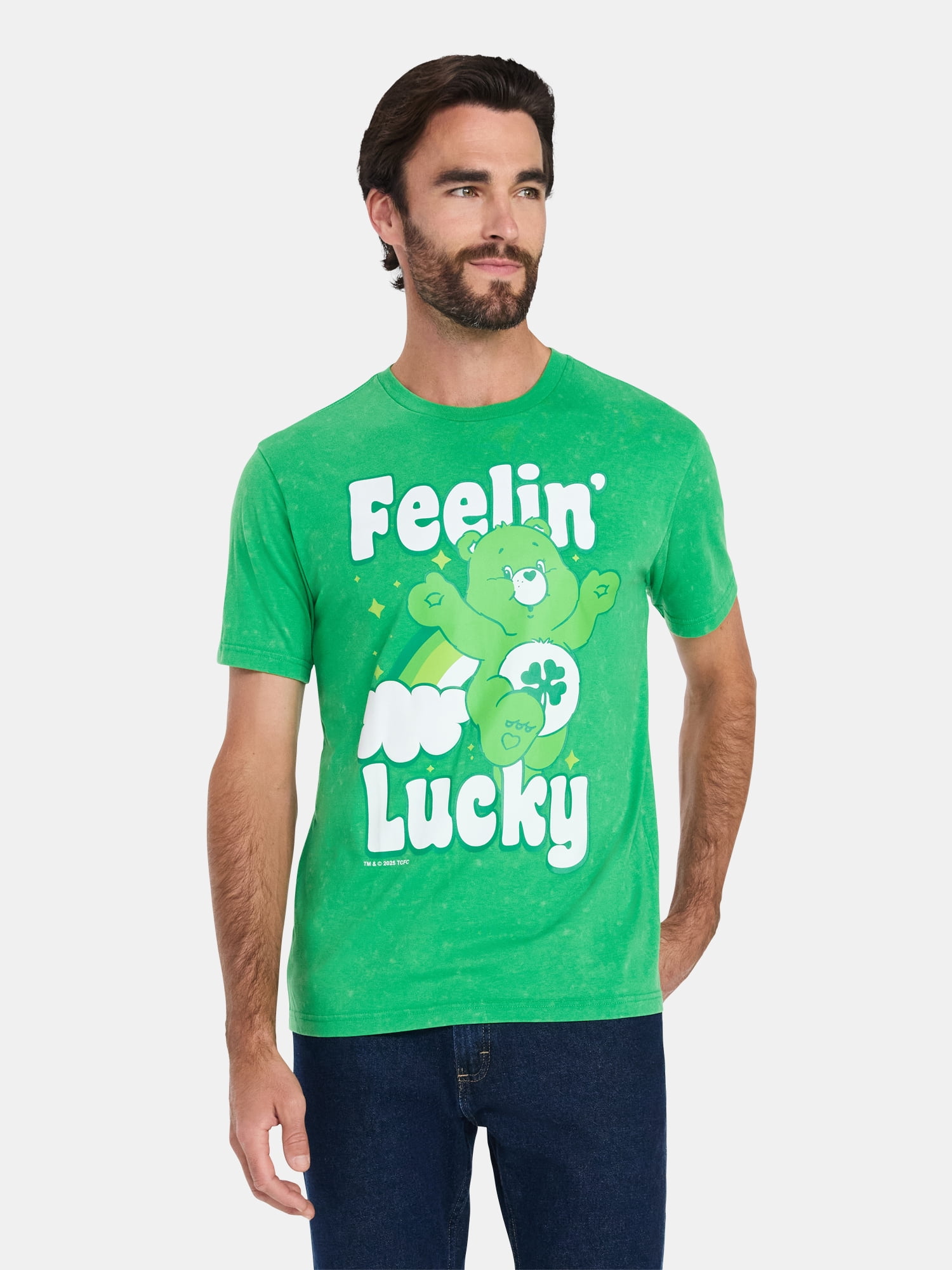 Care Bears Men's and Big Men's St. Patrick's Day Graphic Tee with Short Sleeves, Sizes XS-5XL
