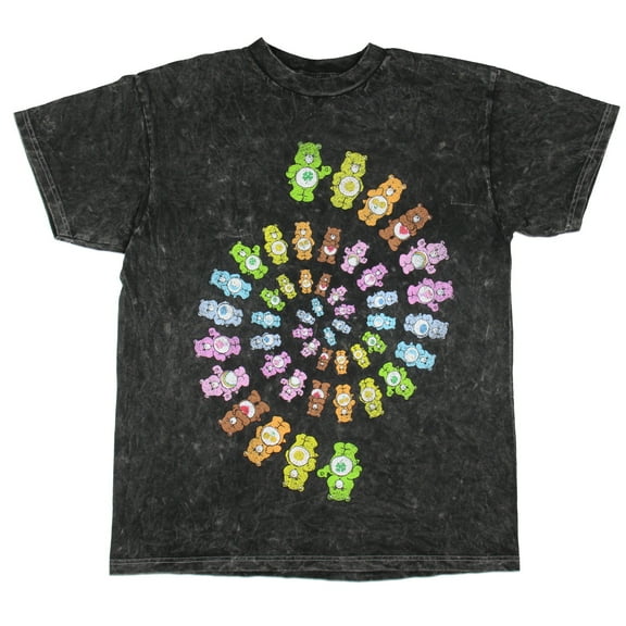 Care Bears Men's Characters Tie Dye Spiral Print Adult Short Sleeve T-Shirt
