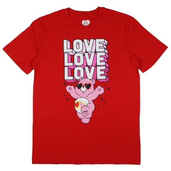 Care Bears Men's Love-A-Lot-Bear Graphic Print Adult Novelty T-Shirt