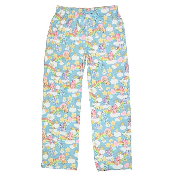 Care Bears Men's Retro 80's AOP Clouds Character Drawstring Elastic Waistband Side Pockets Lounge Sleep Pajama Pants