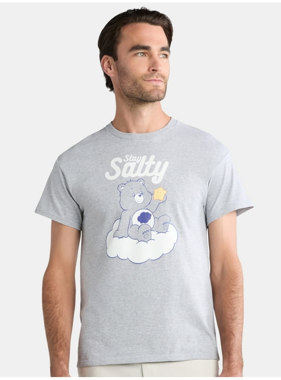 Men's and Big Men's Stay Salty Grumpy Bear Graphic Tee, Sizes S-3XL