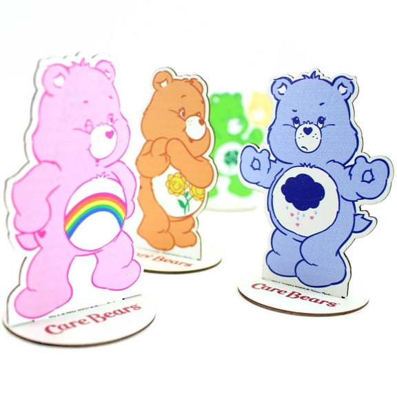 Prime Party Care Bears Wooden Figurines, Set of 5  4" Tall Tabletop Decorations