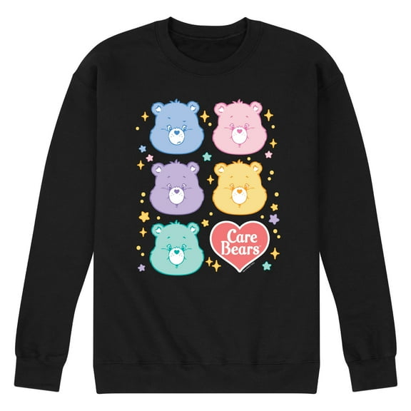 Care Bears - Pastel Bear Faces Group- Men's Crew Fleece Sweatshirt