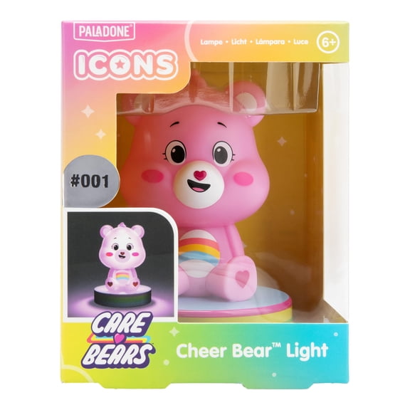 Care Bears Pink Cheer Bear Mini Icon Light, Officially Licensed 3D Figurine LED Lamp Collectible for Girls and Women, Bedrooms and Home, Pop Culture Merchandise | Paladone