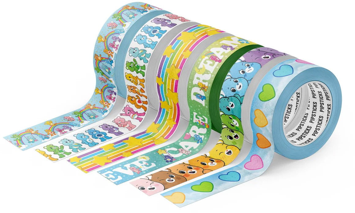 Care Bears Pipstickers Rainbow Mega Washi Collection Washi Tape 6-pack