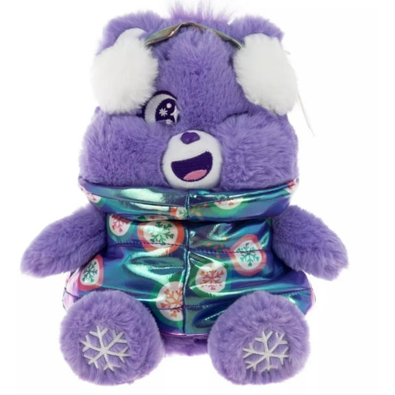 Care Bears Share Bear in Puffer Coat - Christmas Plush 8.5"