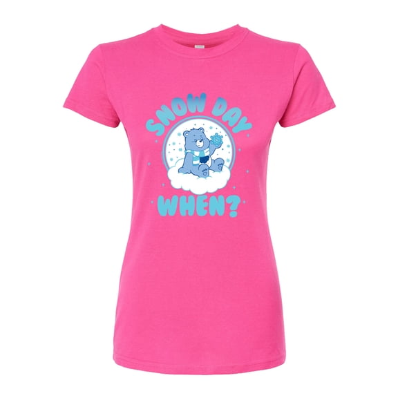 Care Bears - Snow Day When - Juniors Fitted Graphic T-Shirt
