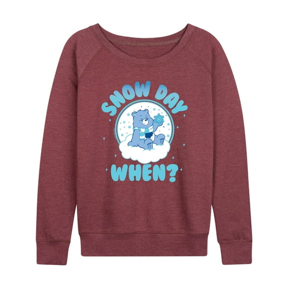 Care Bears - Snow Day When - Women's French Terry Pullover Long Sleeve Shirt