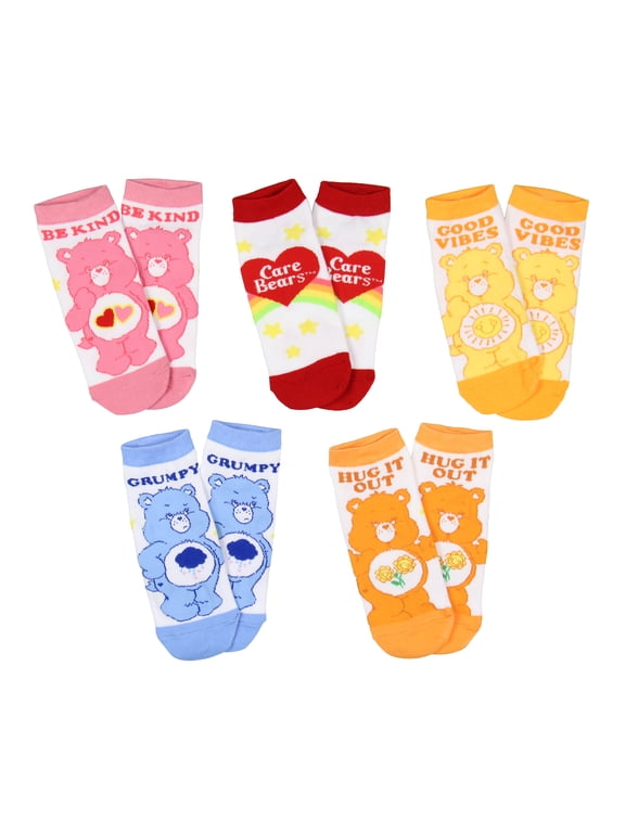 Care Bears Socks Women's 5-Pack Care Bear Personalities Mix and Match Adult No-Show Ankle Socks