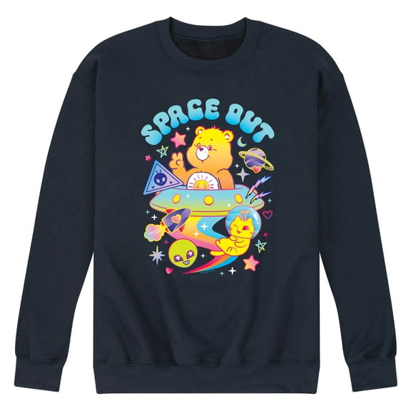 Care Bears - Space Out Funshine Bear Ufo -Men's Crew Fleece Sweatshirt