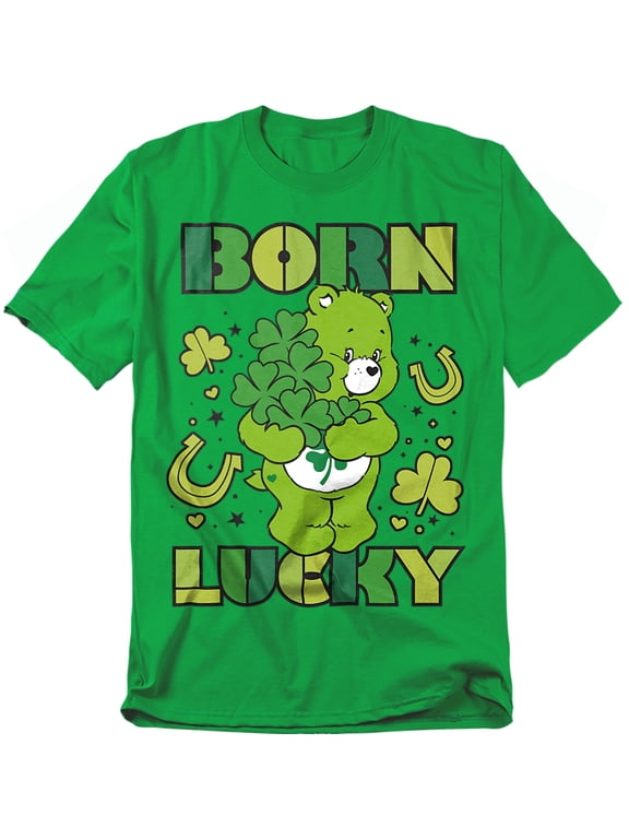 T-Shirt Born Lucky Good Luck Bear St. Patrick'S Day Unisex Graphic Tee for Men & Women
