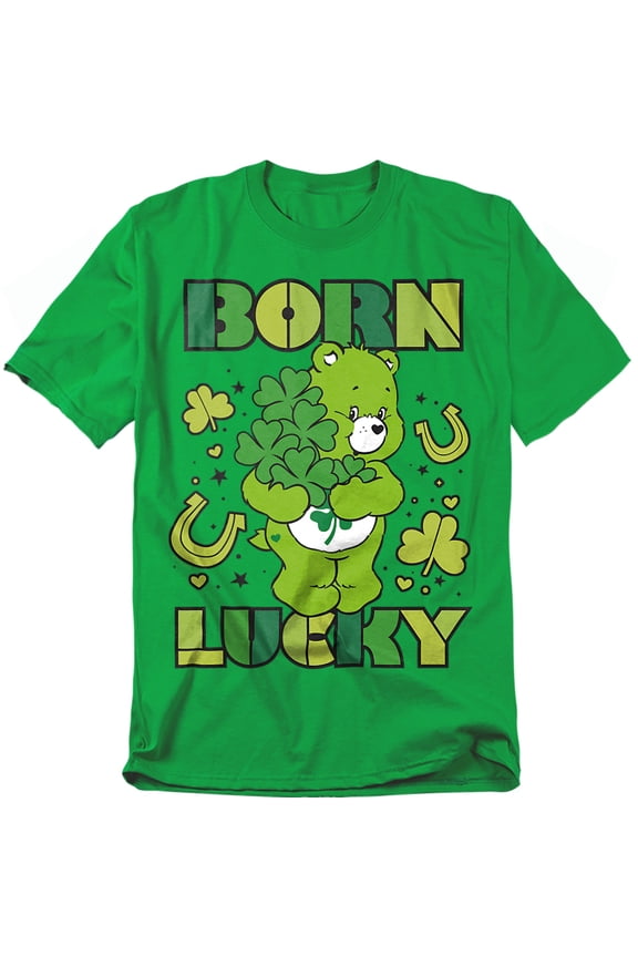 T-Shirt Born Lucky Good Luck Bear St. Patrick'S Day Unisex Graphic Tee for Men & Women