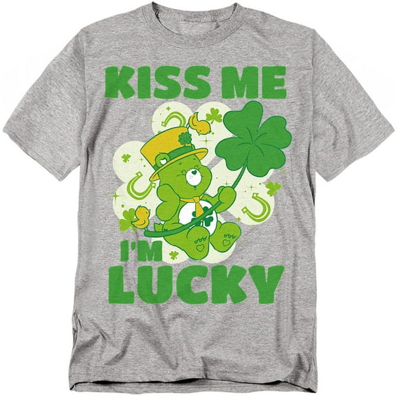 Care Bears T-Shirt Kiss Me I'M Lucky St. Patrick'S Day Good Luck Bear Unisex Graphic Tee for Men & Women