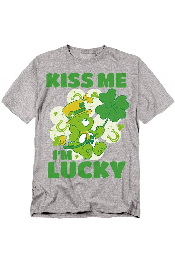 T-Shirt Kiss Me I'M Lucky St. Patrick'S Day Good Luck Bear Unisex Graphic Tee for Men & Women