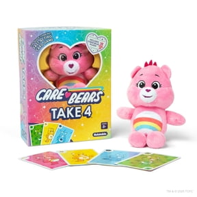 Care Bears Take 4 by Relatable, Card Game with Cheer Bear Plush for Ages 6+, Cute Gifts for Kids