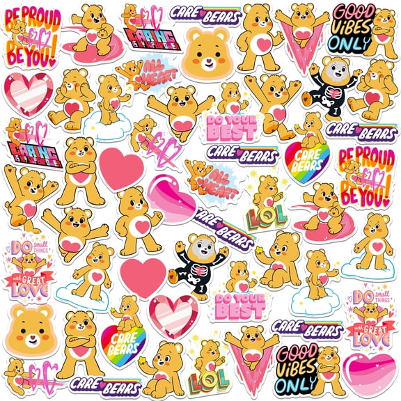 Care Bears Tenderheart Bear Collection 50Ct Sticker Pack
