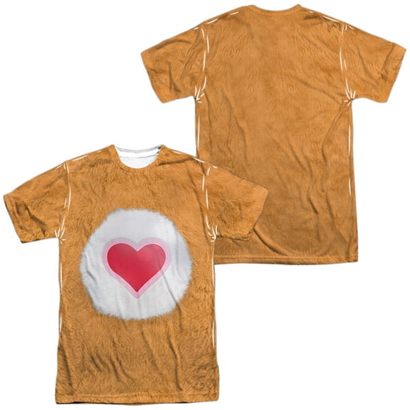 Care Bears Tenderheart Bear Unisex Adult Sublimated T Shirt (3X-Large) White (Front/Back)