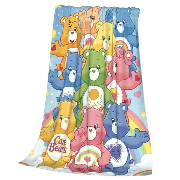 Care Bears Throw Blanket Cozy Plush Lightweight Warm Fuzzy Flannel Blanket Air Conditioning Blanket for Couch Sofa Bed Home Decor Gift 50x40