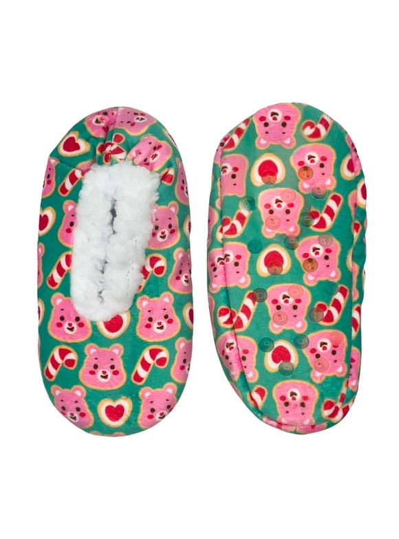 Care Bears Toddlers' Fuzzy Babba Slippers Socks, Sizes 3T-4T