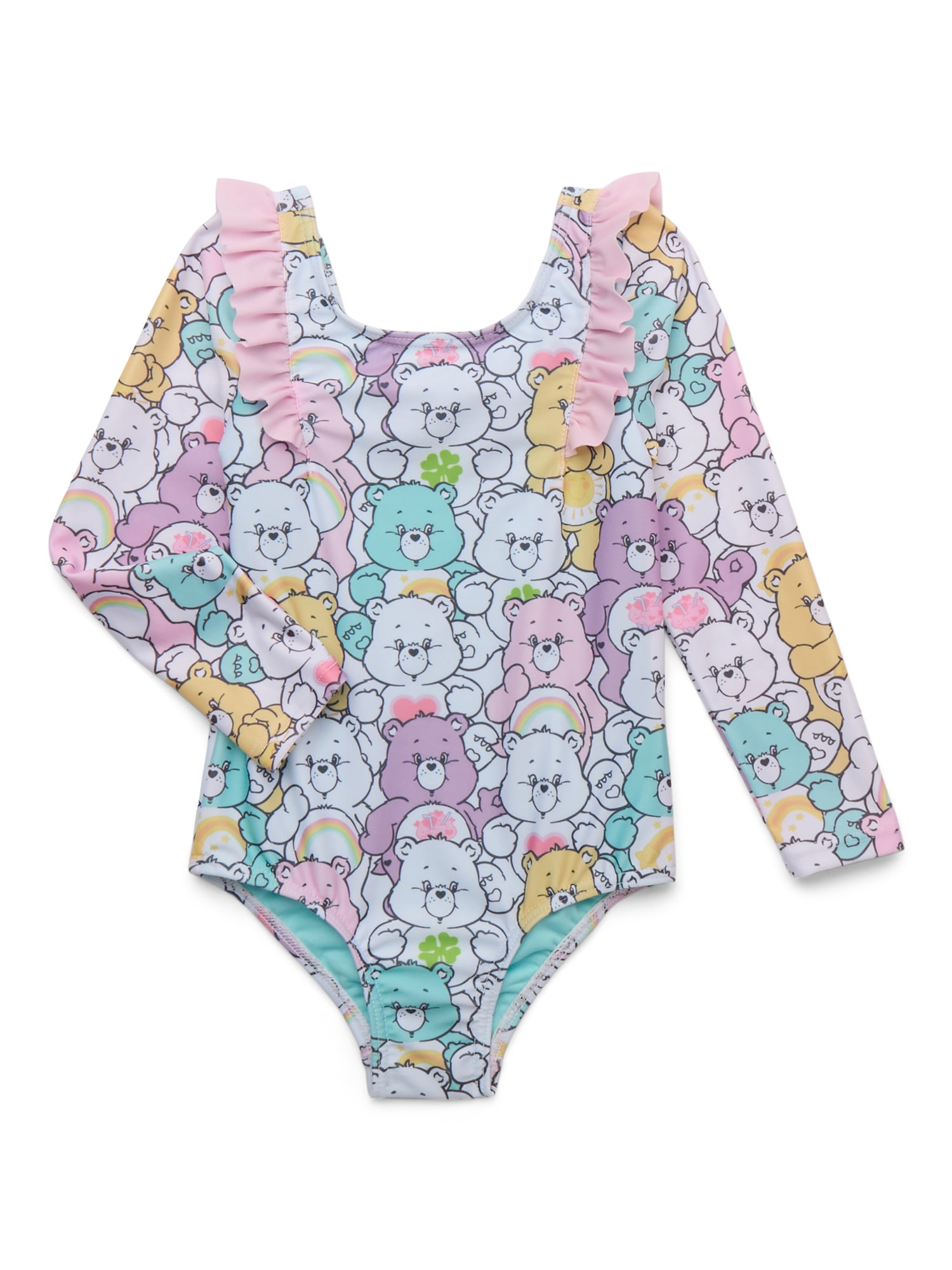 Babyhug Full Raglan Sleeves Water Repellent Two Piece Swimsuit with Bear Print - Blue