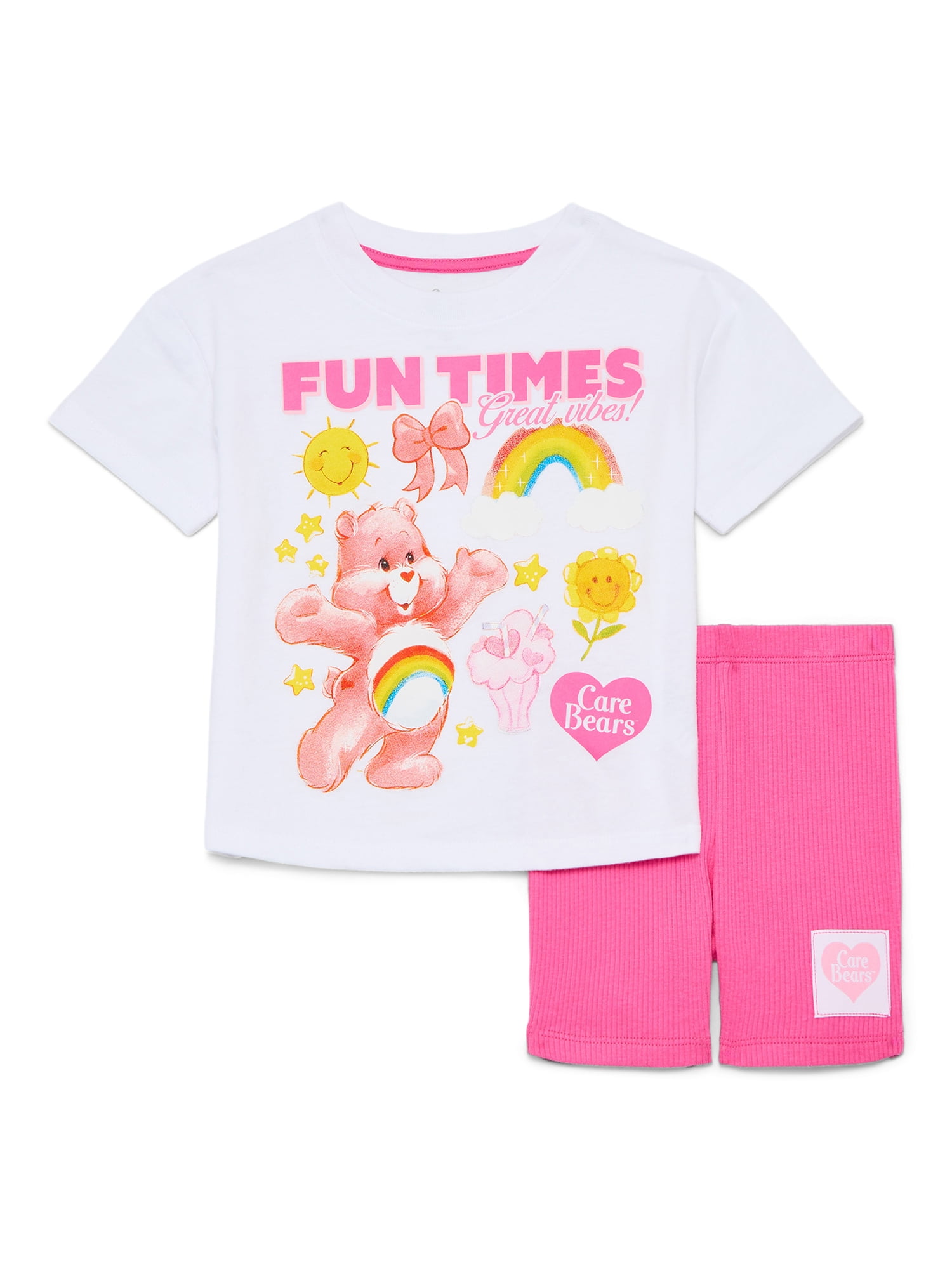 Care Bears Toddler Girls Graphic Tee and Biker Shorts Set, 2-Piece, Sizes 12M-5T
