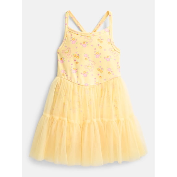 Care Bears Toddler Girls' Sleeveless Romper with Tulle Skirt, Sizes 12M-5T